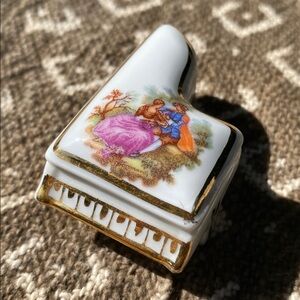 VTG Limoges France Hand Painted Porcelain Decorative Miniature Piano